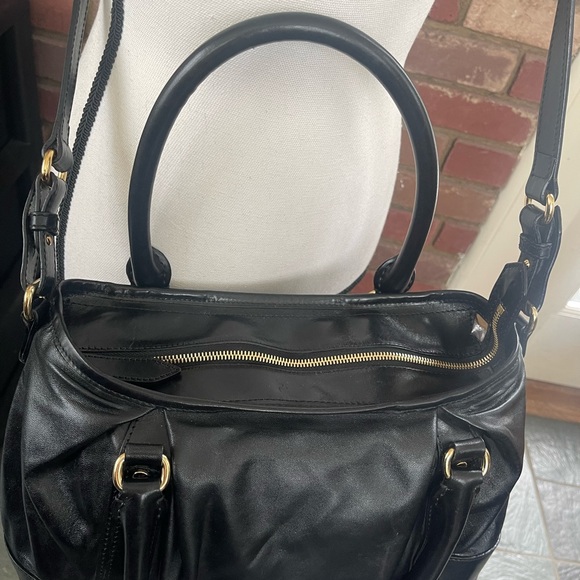 🔥Authentic:🔥BURBERRY 🔥BLACK LEATHER SHOULDER BAG🔥 - Picture 15 of 17